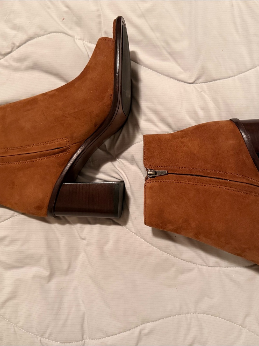 Frye Suede Ankle Booties in Cognac Brown